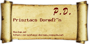 Prisztacs Dormán névjegykártya